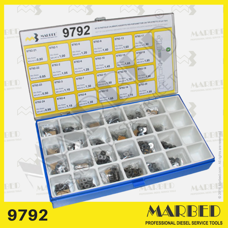 Box with 400 balanced washers for CAV nozzle holders narrow type
